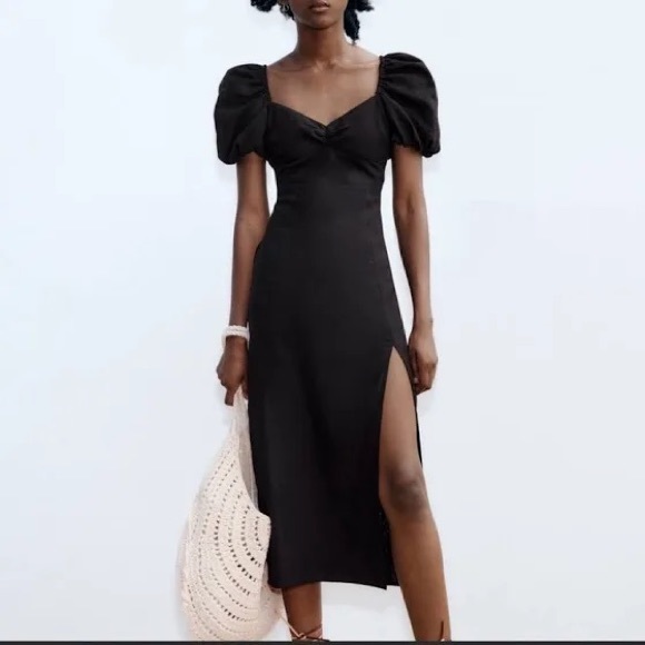 Zara Dresses Nwt Zara Puffy Sleeve Dress Poshmark